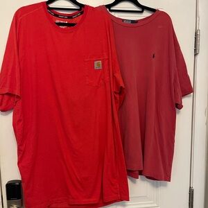 Men’s 2 piece t shirt lot Carhartt and POLO